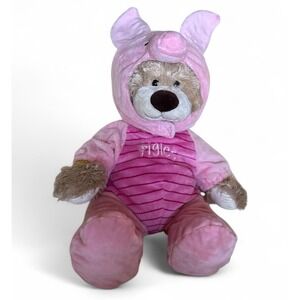 BUILD-A-BEAR 2‎ PC Piglet Plush Costume + 16" Beige Bear "Champ" w/ Patches